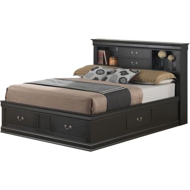 Glory Furniture King Storage Bed in Black G3150B-KSB