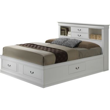 Glory Furniture G3190 King Storage Bed in White