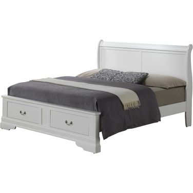 Glory Furniture G3190 King Low Profile Storage Bed in White