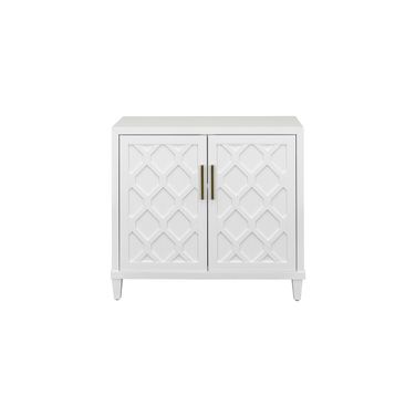 Gable Modern Wood 40 Inch Console with Doors In White