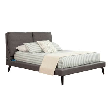 Gabriela Queen Platform Bed In Grey and Black