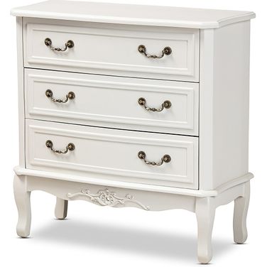 Gabrielle Traditional French Country Provincial White-Finished 3-Drawer Wood Dresser