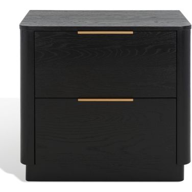 Gabrietta 2 Drawer Nightstand In Black and Gold