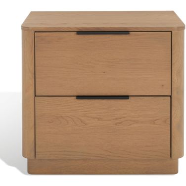 Gabrietta 2 Drawer Nightstand In Natural and Black