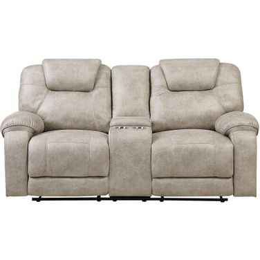 Gainesville Double Reclining Loveseat with Center Console In Beige