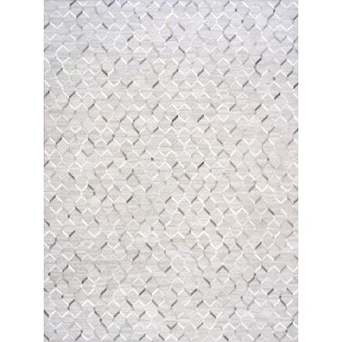 Galaxy Collection Cowhide and sar Area Rug- 4' x 6' In Silver and Grey