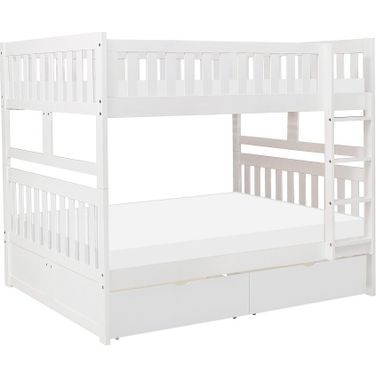 Galen Full/Full Bunk Bed with Storage Boxes In White