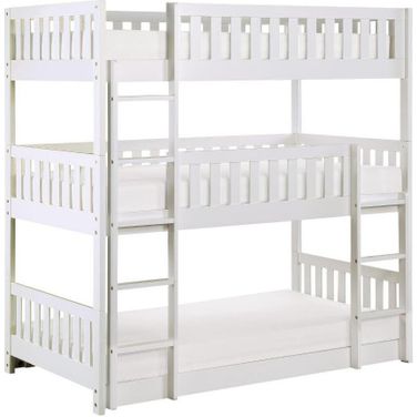 Galen White Triple Bunk Bed