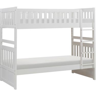Galen White Twin Over Twin Bunk Bed