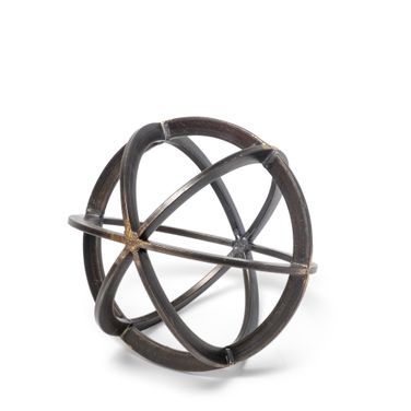 Galenna I 8 x 8 Inch Metal Small Circular Decorative Orb In Black