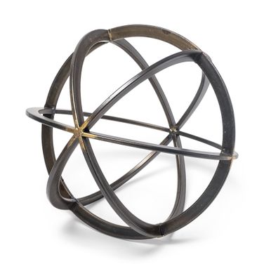 Galenna III 10 x 10 Inch Metal Large Circular Decorative Orb In Black