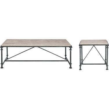 Galesbury Rectangular Metal Occasional Table Set