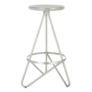 Galexia Bar Stool in Silver Leaf