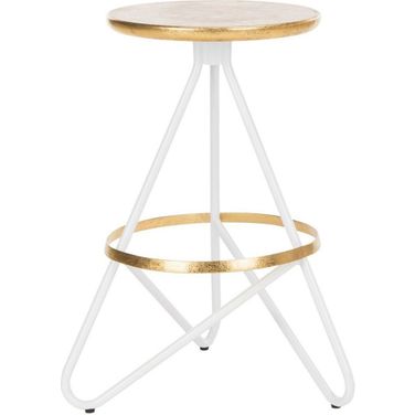 Galexia White/Gold Top Counter Stool