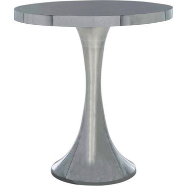 Galium Silver Aluminum Round Top Side Table