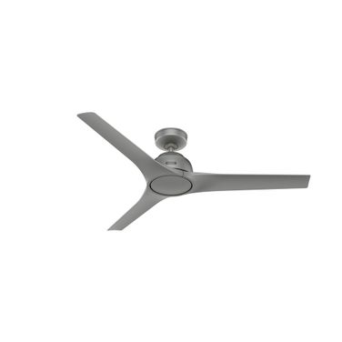 Gallegos 52 Inch Damp Rated Ceiling Fan and Wall Control In Matte Silver