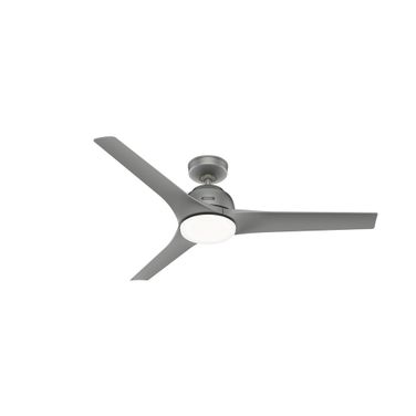 Gallegos 52 Inch Damp Rated Ceiling Fan with LED Light Kit and Wall Control In Matte Silver