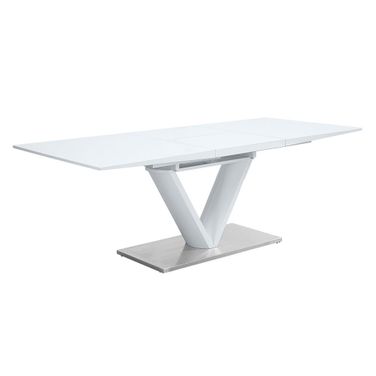 Gallegos Dining Table With Leaf In White High Gloss