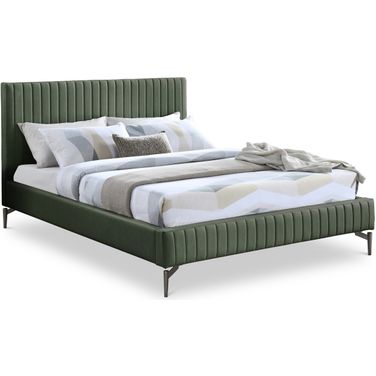 Gallo Vegan Leather Queen Bed In Green