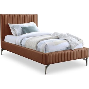 Gallo Vegan Leather Twin Bed In Cognac
