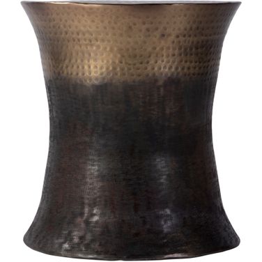 Galveston 14 Inch Stainless Steel End Table In Brown and Bronze