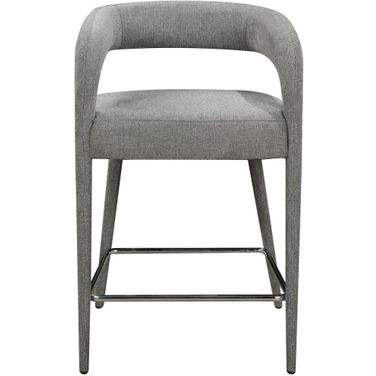 Galway Comfy Cushioned Metal Counter Chair In Dark Gray