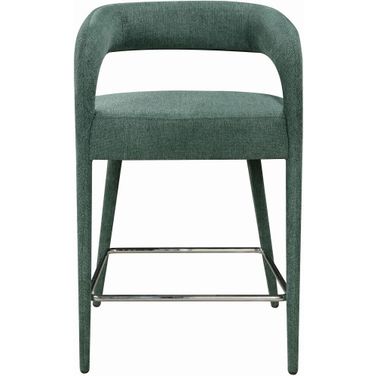 Galway Comfy Cushioned Metal Counter Chair In Teal