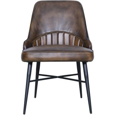 Galway Dining Chair In Antique Whiskey Leather