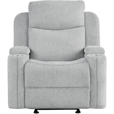 Galya Motion Glider Recliner In Light Gray Chenille