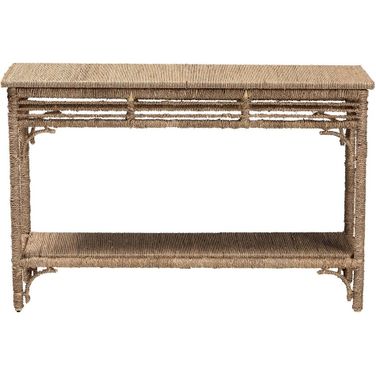 Ganit Handwoven Seagrass Console Table In Natural Brown