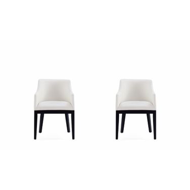 Gansevoort Faux Leather Dining Armchair Set of 2 In Cream