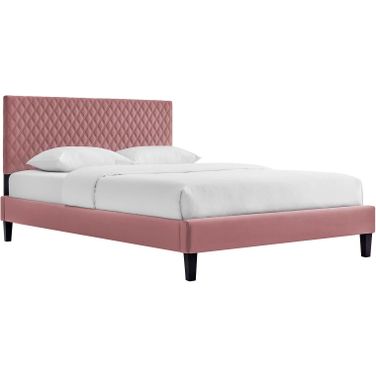 Garcelle Performance Velvet King Platform Bed In Dusty Rose