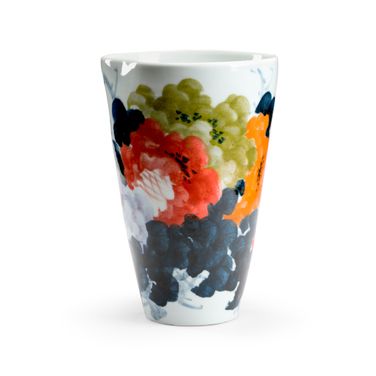 Garden City Vase In Blue and Cream