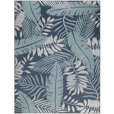 Garden Oasis 10' x 14' Outdoor Rug In Navy