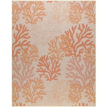 Garden Oasis 9' x 12' Coastal Rug In Coral
