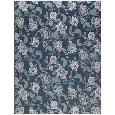 Garden Oasis 9' x 12' Tropical Rug In Navy