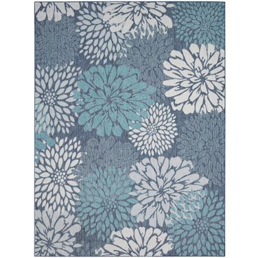 Garden Oasis 9' x 12' Tropical Rug In Navy