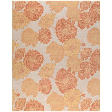 Garden Oasis Tropical 10' x 14' Rug In Coral