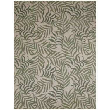 Garden Oasis Tropical 10' x 14' Tropical Rug In Ivory and Green