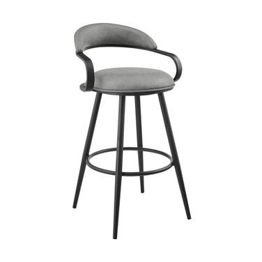 Gardenia 26 Inch Swivel Counter Stool In Black and Vintage Gray