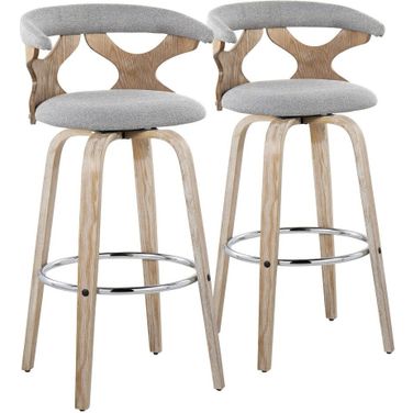 Gardenia 30 Inch Fixed Height Barstool Set of 2 In White and Chrome