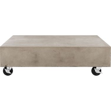 Gargon Dark Grey Modern Concrete Indoor/Outdoor Coffee Table with Casters
