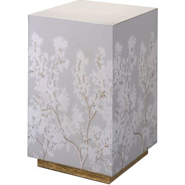 Garland Floral Accent Side Table In Dove