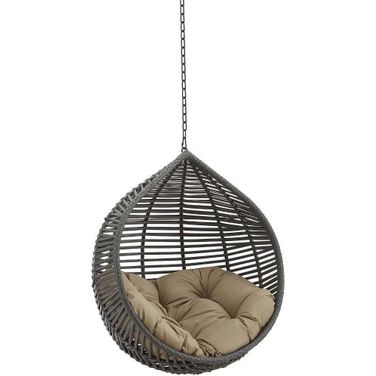 Garner Teardrop Outdoor Patio Swing Chair Without Stand In Gray Mocha