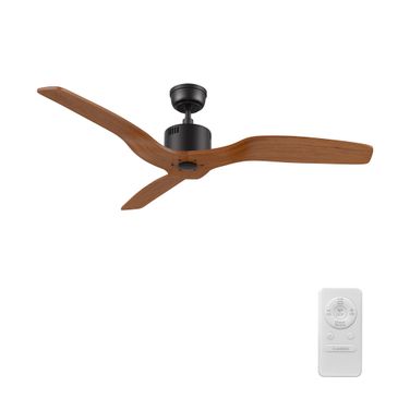 Garnett 52 Inch 3-Blade Ceiling Fan with Remote In Black and Antique Walnut