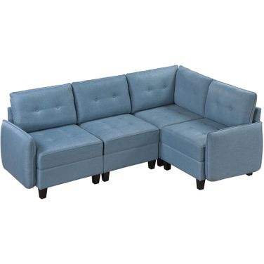 Garren 4-Piece Sectional with Storage In Blue