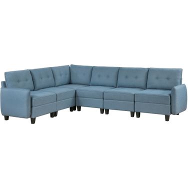 Garren 6-Piece Sectional with Storage In Blue