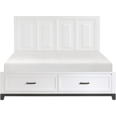 Garretson California King Platform Bed with Footboard Storage In White