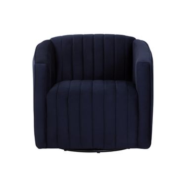 Garrison Swivel Lounge Chair In Abbington Navy