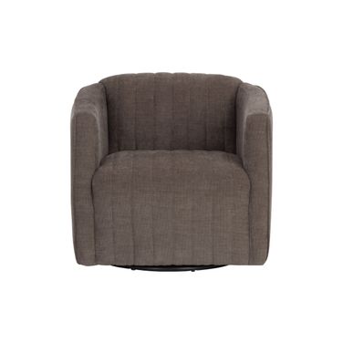 Garrison Swivel Lounge Chair In Rika Chocolate